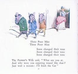 Tre topolini poveri, tre topolini poveri, cambiarono presto la loro melodia